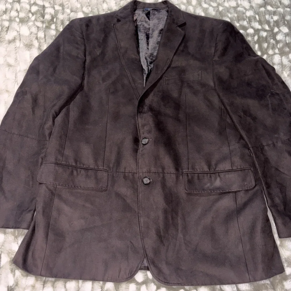 Ralph Lauren Dark Brown Faux Suede Two-button Men's Sport Coat 42R